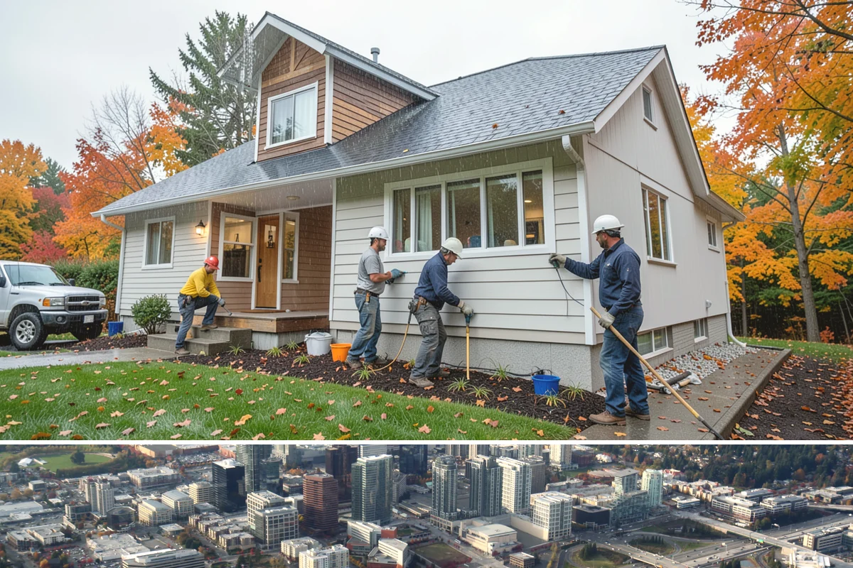 Door Framing in Bellevue, King County, WA - Interior framing runs year-round, while exterior openings are best framed during drier weather.