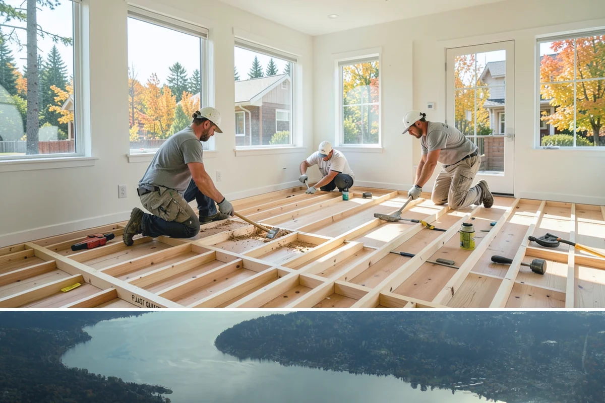 Door Framing in Sammamish, King County, WA - Interior framing runs year-round, while exterior openings are best framed during drier weather.