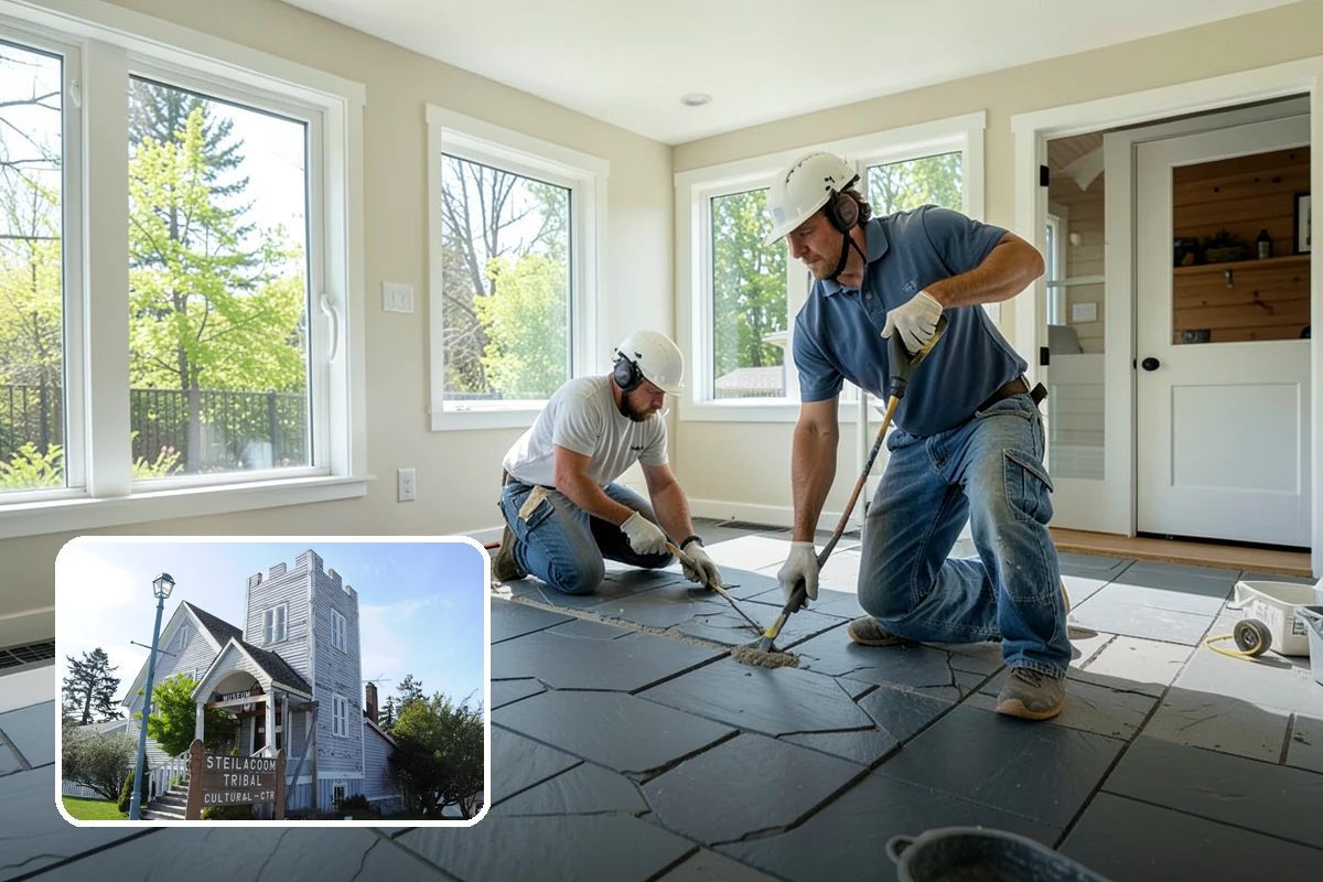 Door Threshold Replacement in Steilacoom, Pierce County, WA - Eliminated drafts and water leaks at the door