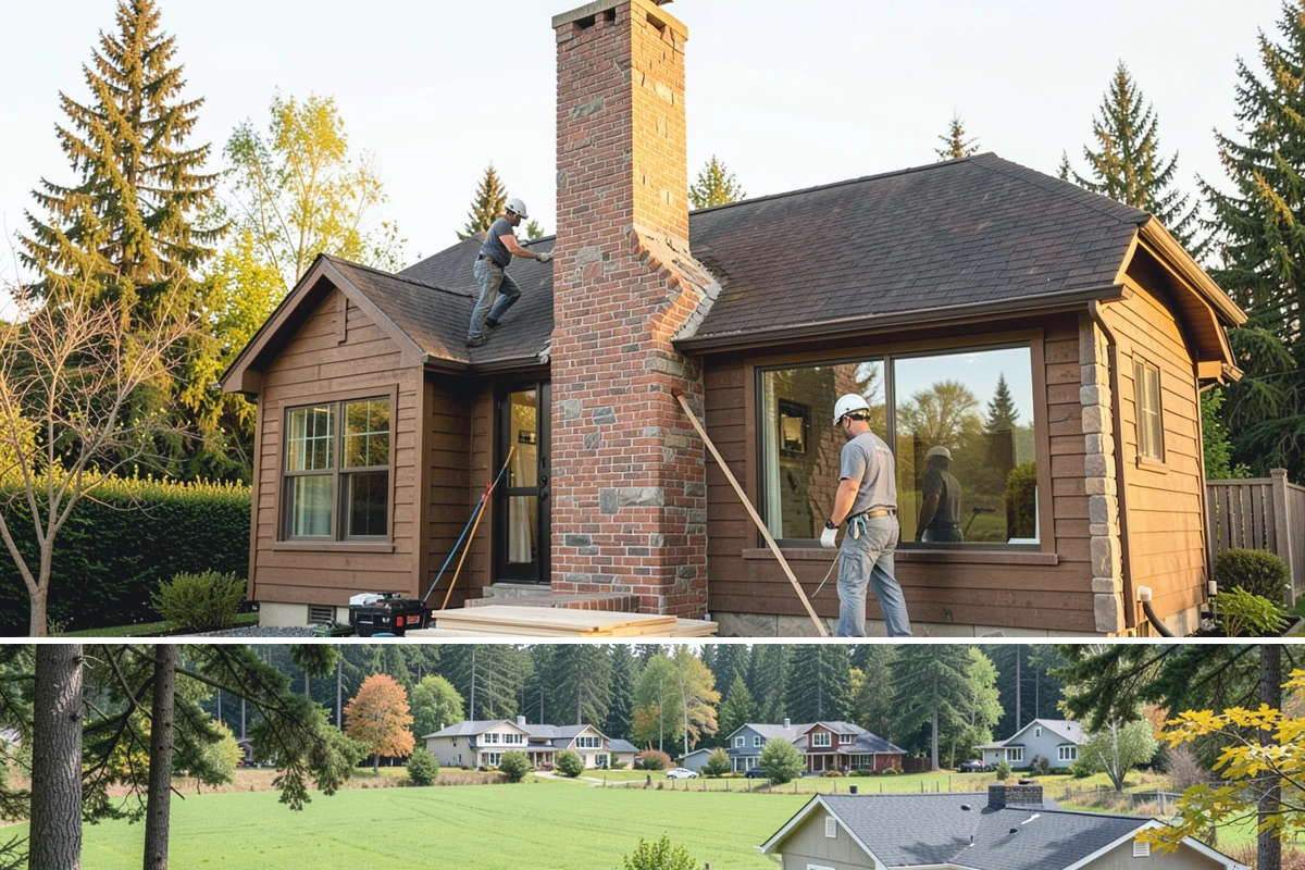 Dormer Addition in Lyman, Skagit County, WA - Opening the roof for a dormer is scheduled for dry summer days to protect the home's interior.