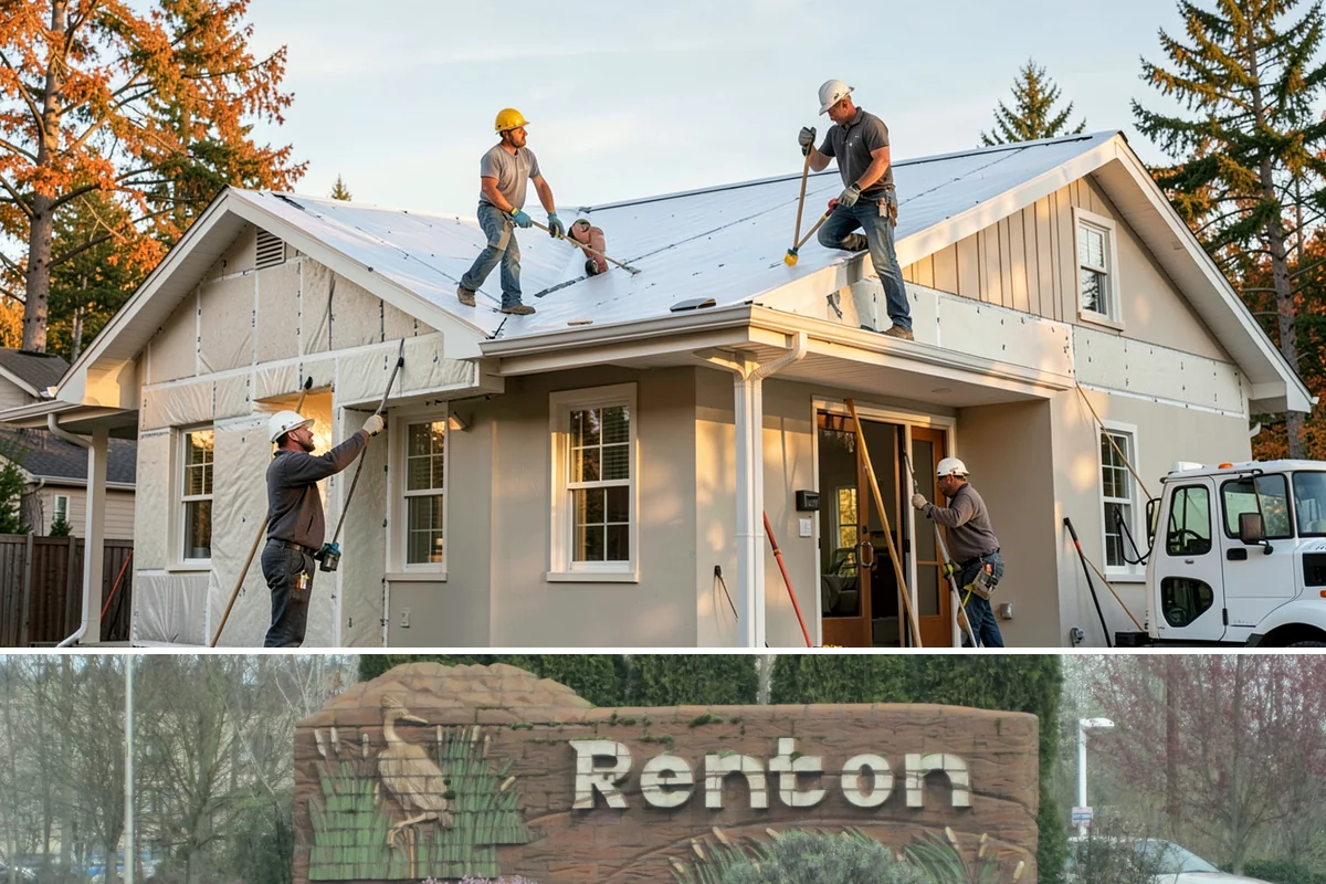Dormer Addition in Renton, King County, WA - Opening the roof for a dormer is scheduled for dry summer days to protect the home's interior.