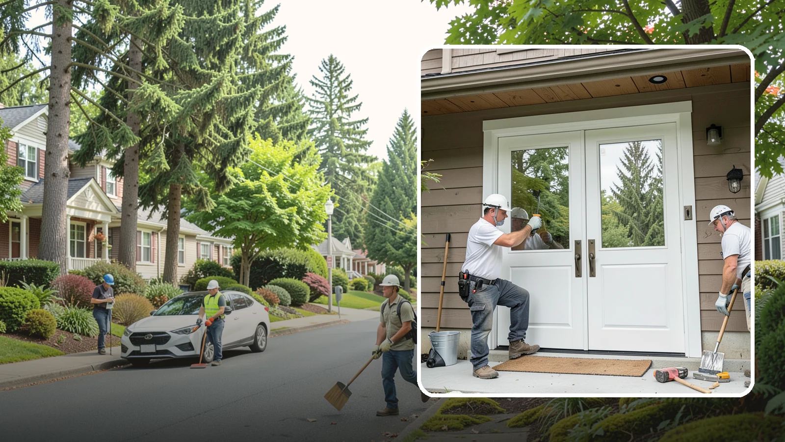 Double Front Door Installation in Beaux Arts Village, King County, WA - Grand double front doors that make a bold entrance and widen your home's welcome.