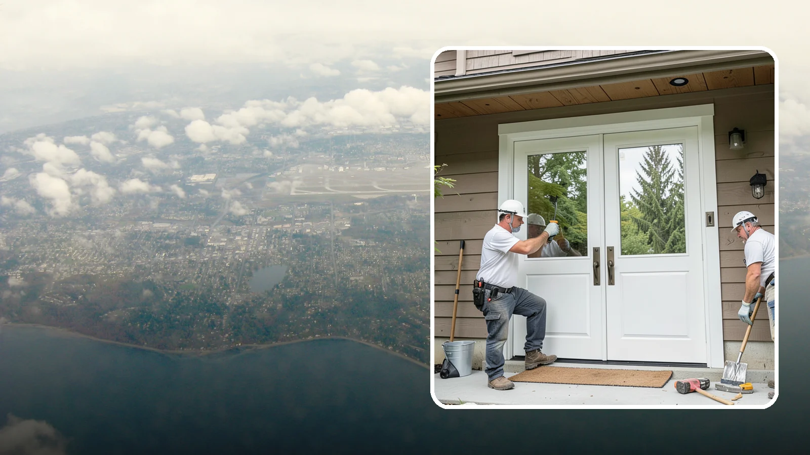 Double Front Door Installation in Burien, King County, WA - Grand double front doors that make a bold entrance and widen your home's welcome.