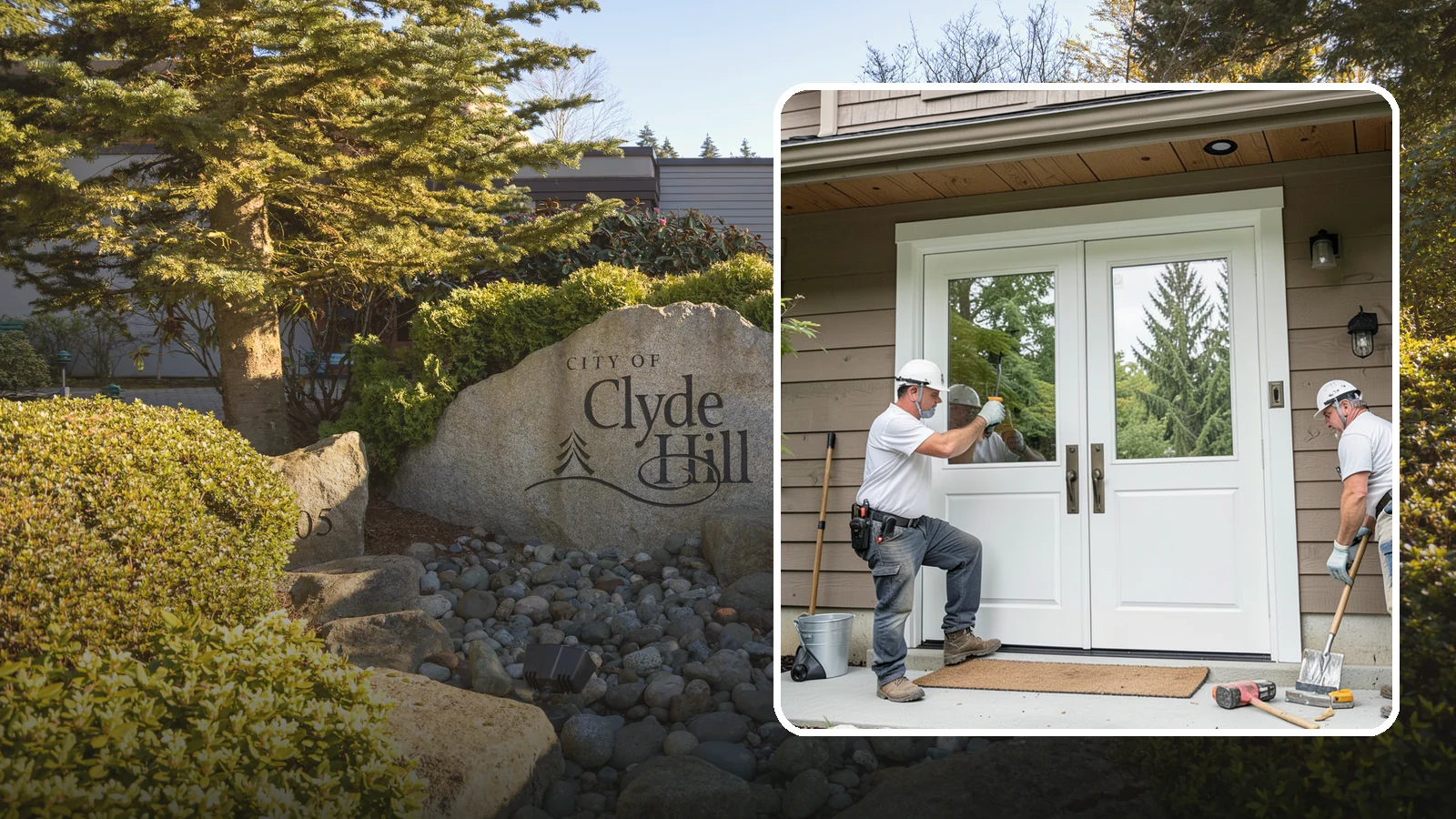 Double Front Door Installation in Clyde Hill, King County, WA - Grand double front doors that make a bold entrance and widen your home's welcome.