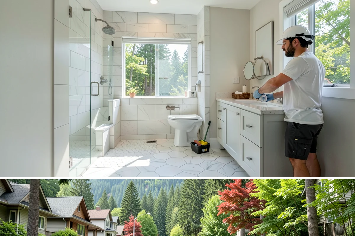 Double Front Door Installation in Darrington, Snohomish County, WA - Drier late-spring through early-fall days are ideal for opening and sealing a wide front entry.