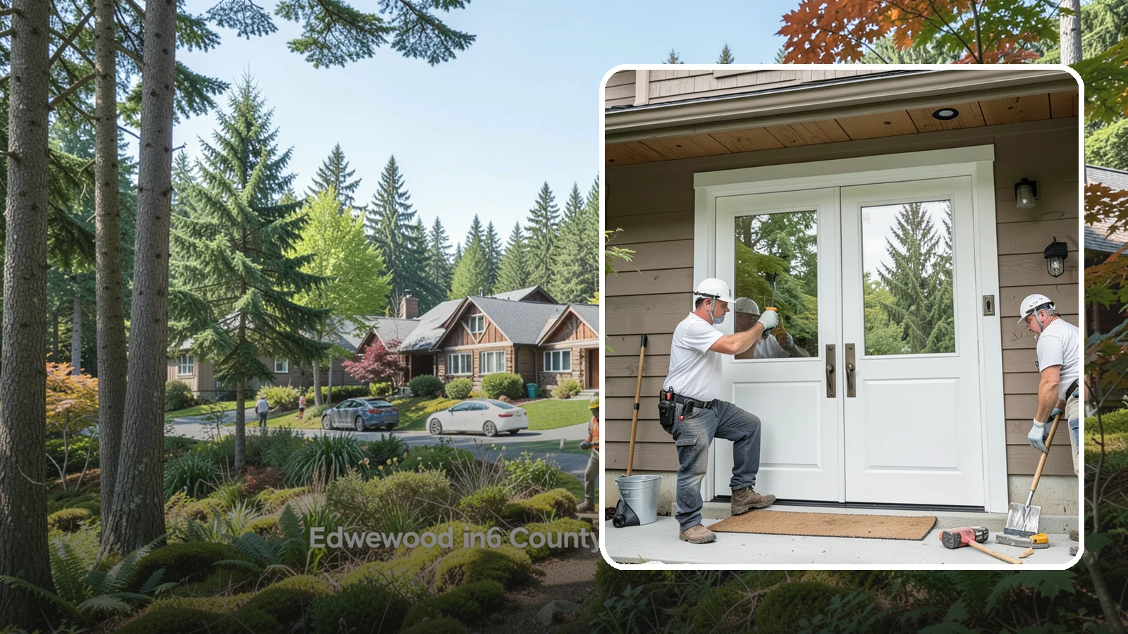 Double Front Door Installation in Edgewood, Pierce County, WA - Grand double front doors that make a bold entrance and widen your home's welcome.