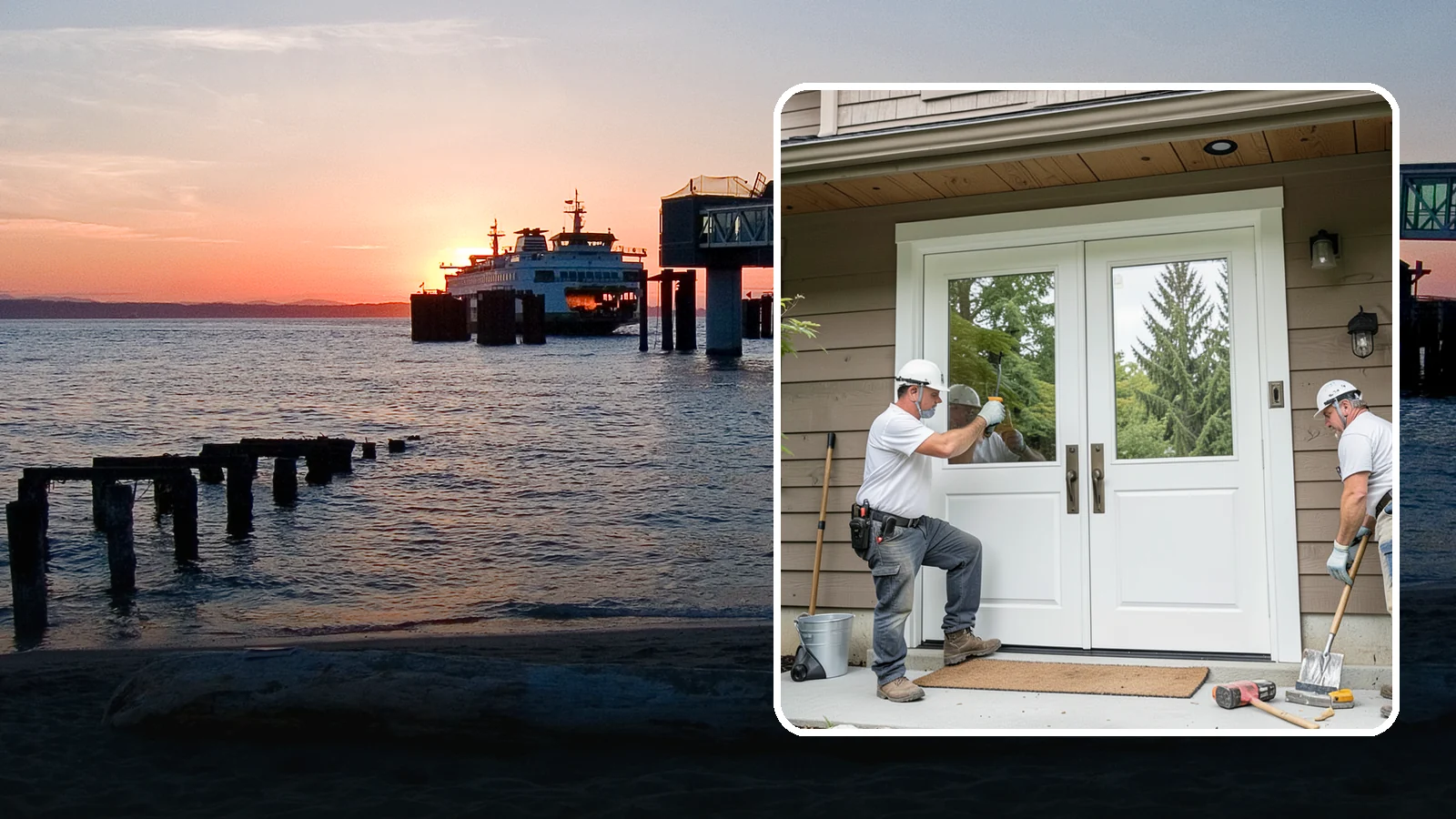Double Front Door Installation in Edmonds, Snohomish County, WA - Grand double front doors that make a bold entrance and widen your home's welcome.