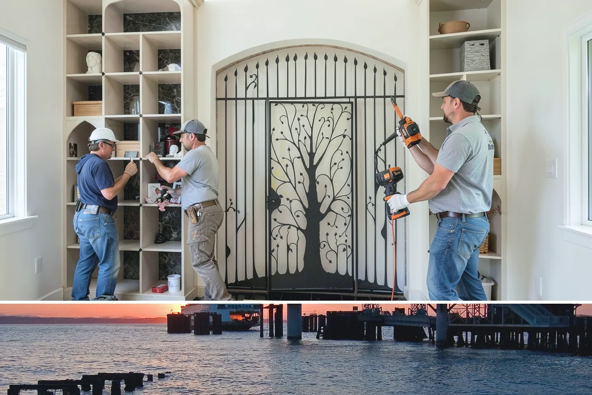Double Front Door Installation in Edmonds, Snohomish County, WA - Drier late-spring through early-fall days are ideal for opening and sealing a wide front entry.