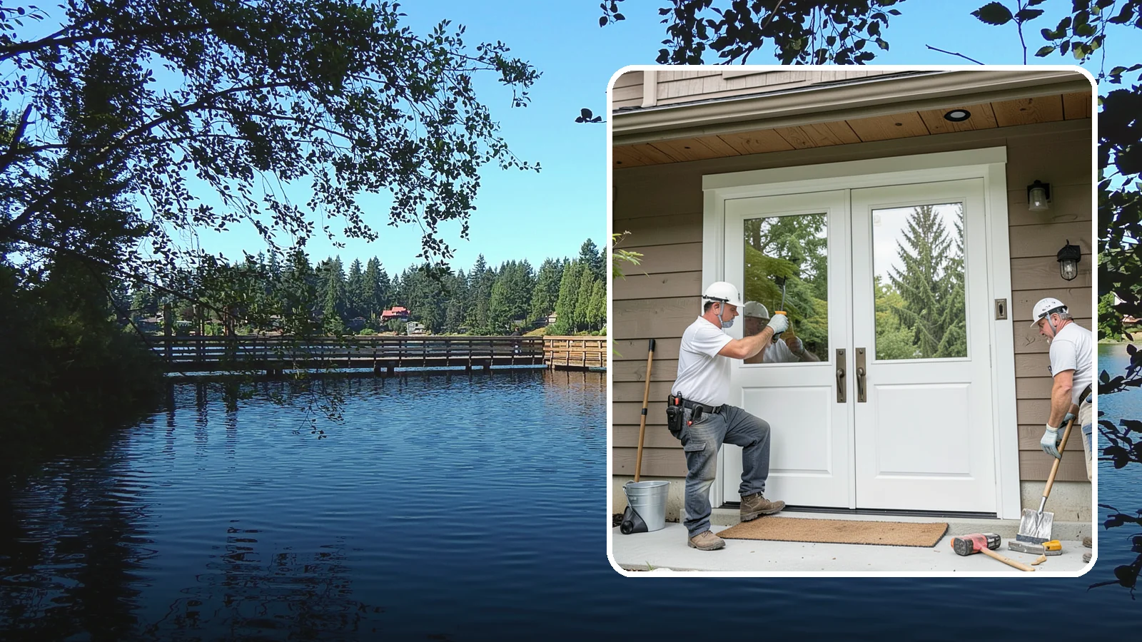 Double Front Door Installation in Federal Way, King County, WA - Grand double front doors that make a bold entrance and widen your home's welcome.