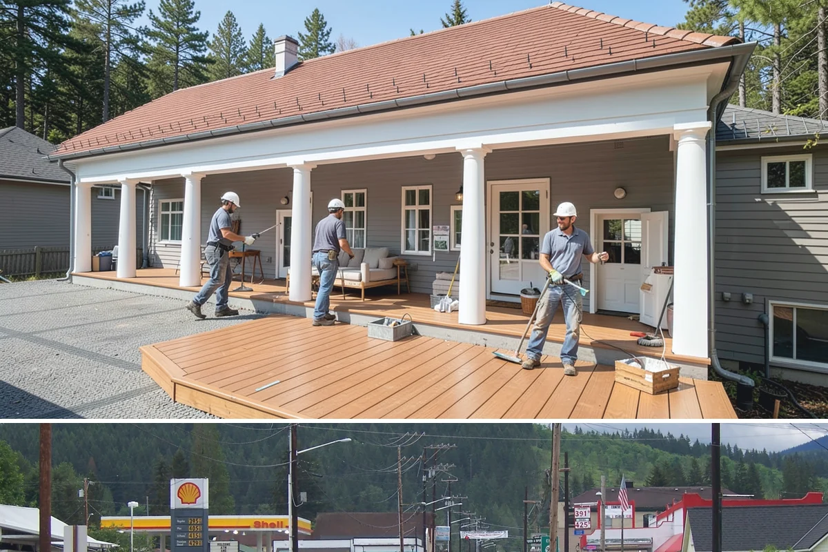Double Front Door Installation in Granite Falls, Snohomish County, WA - Drier late-spring through early-fall days are ideal for opening and sealing a wide front entry.