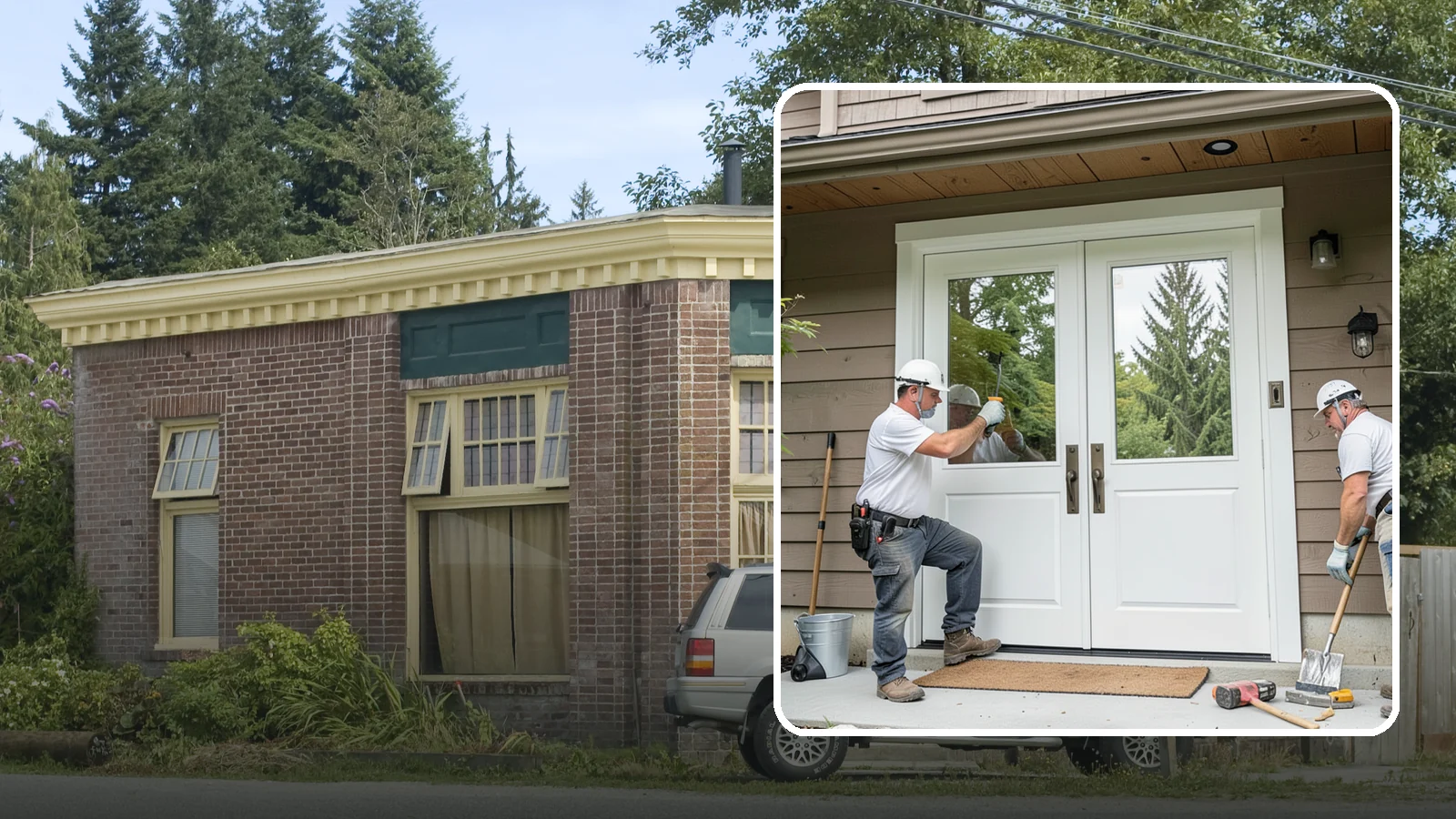 Double Front Door Installation in Hamilton, Skagit County, WA - Grand double front doors that make a bold entrance and widen your home's welcome.