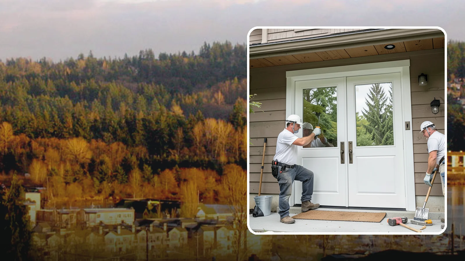 Double Front Door Installation in Kenmore, King County, WA - Grand double front doors that make a bold entrance and widen your home's welcome.