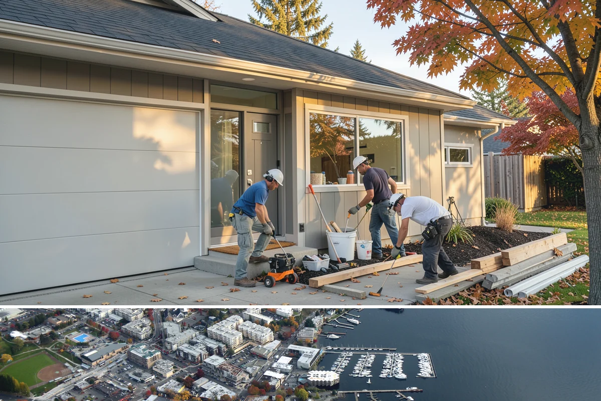 Double Front Door Installation in Kirkland, King County, WA - Drier late-spring through early-fall days are ideal for opening and sealing a wide front entry.