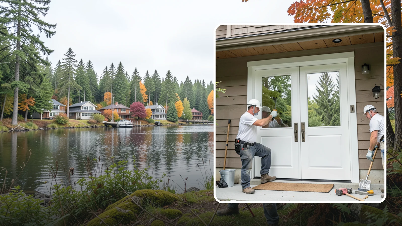 Double Front Door Installation in La Conner, Skagit County, WA - Grand double front doors that make a bold entrance and widen your home's welcome.