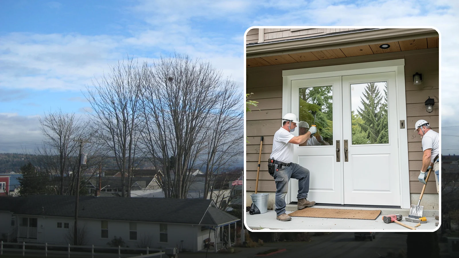 Double Front Door Installation in Langley, Island County, WA - Grand double front doors that make a bold entrance and widen your home's welcome.
