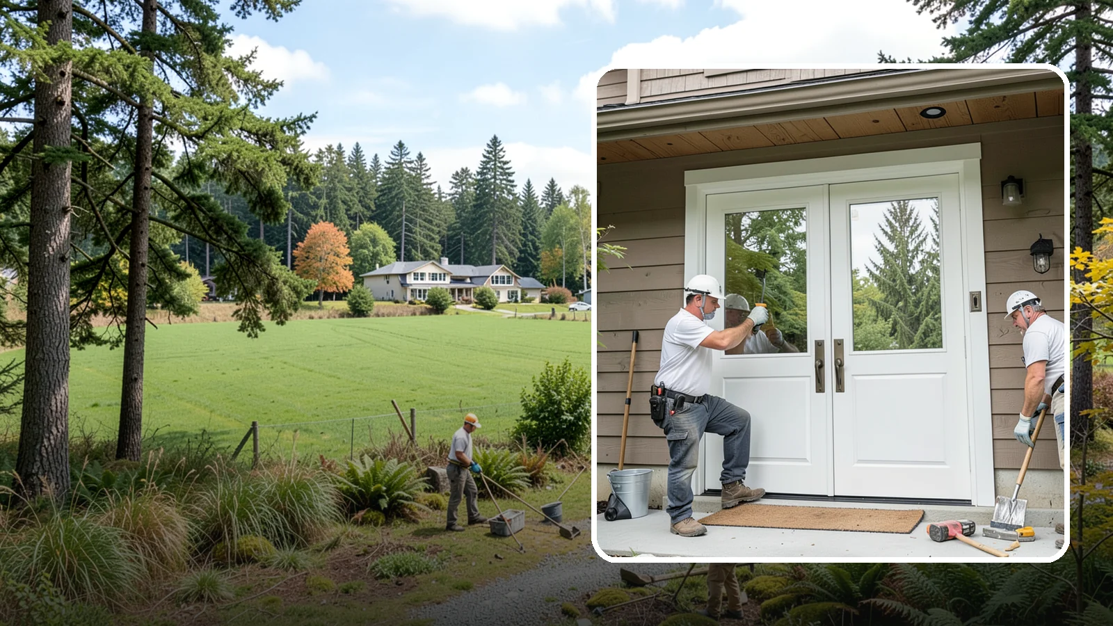 Double Front Door Installation in Lyman, Skagit County, WA - Grand double front doors that make a bold entrance and widen your home's welcome.