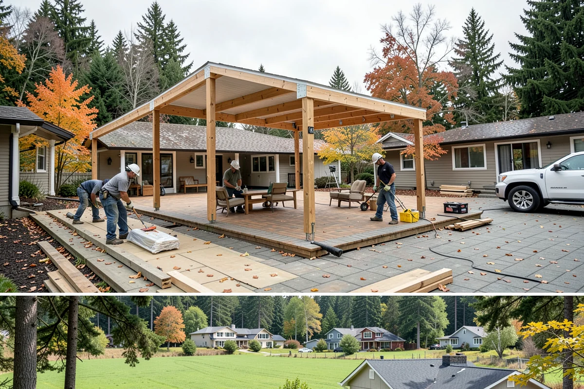 Double Front Door Installation in Lyman, Skagit County, WA - Drier late-spring through early-fall days are ideal for opening and sealing a wide front entry.