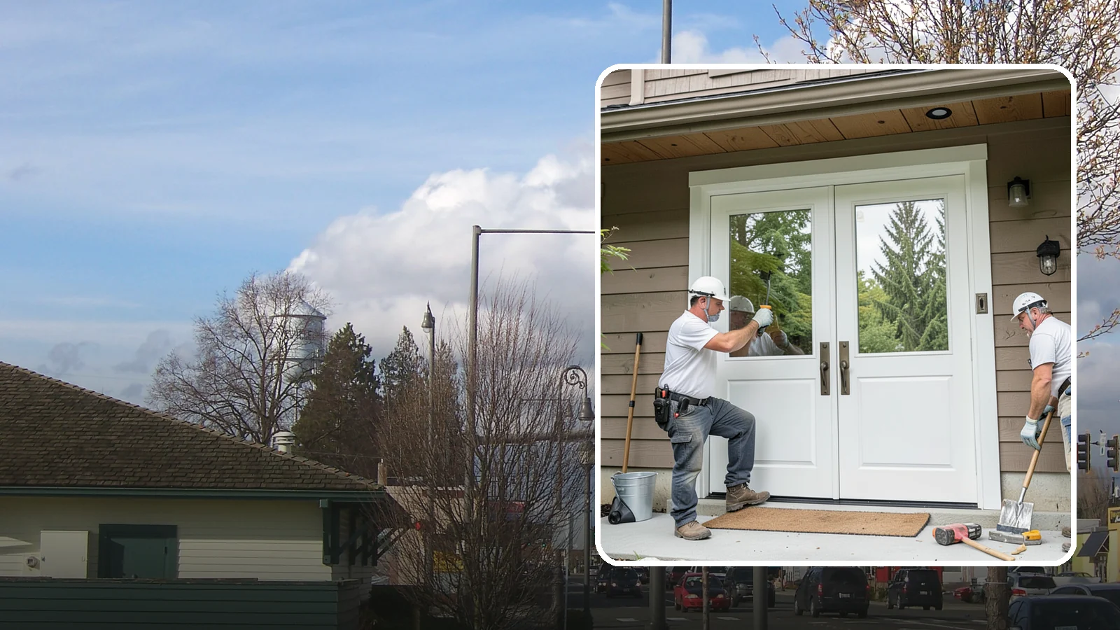 Double Front Door Installation in Marysville, Snohomish County, WA - Grand double front doors that make a bold entrance and widen your home's welcome.