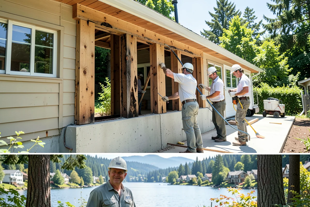 Double Front Door Installation in Milton, King County, WA - Drier late-spring through early-fall days are ideal for opening and sealing a wide front entry.