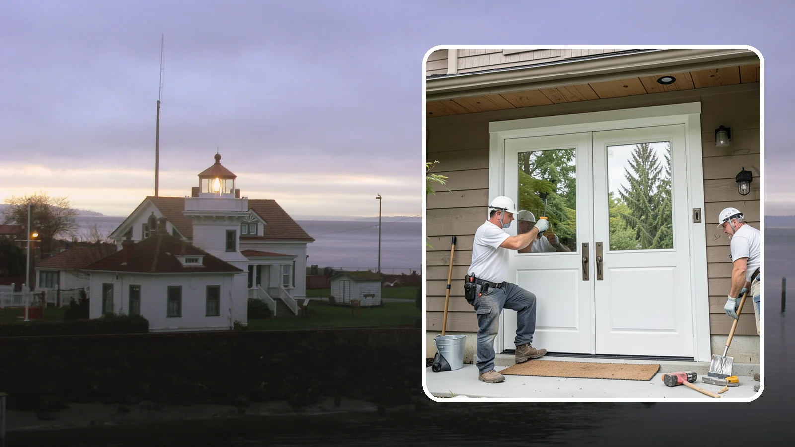 Double Front Door Installation in Mukilteo, Snohomish County, WA - Grand double front doors that make a bold entrance and widen your home's welcome.