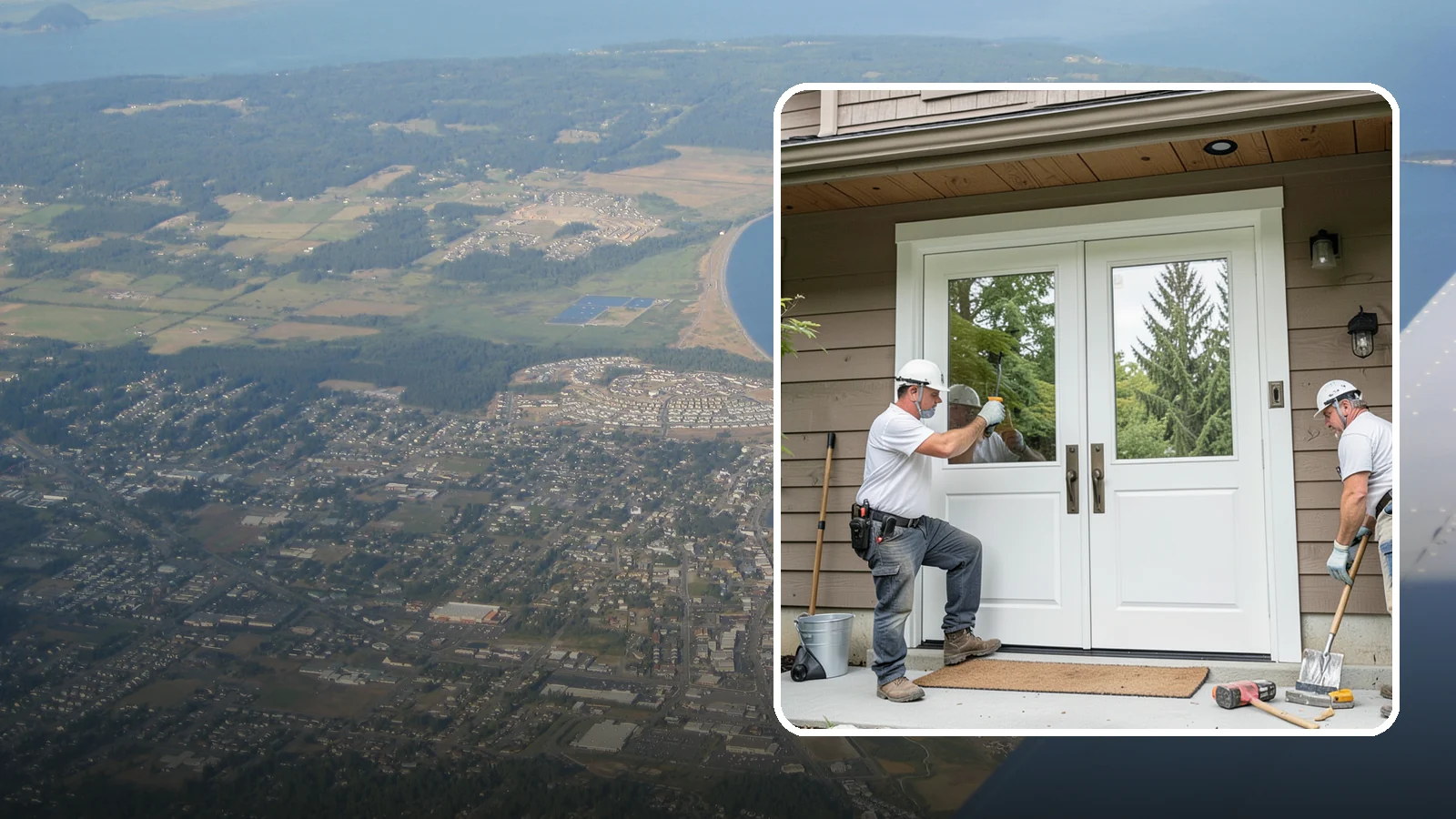 Double Front Door Installation in Oak Harbor, Island County, WA - Grand double front doors that make a bold entrance and widen your home's welcome.