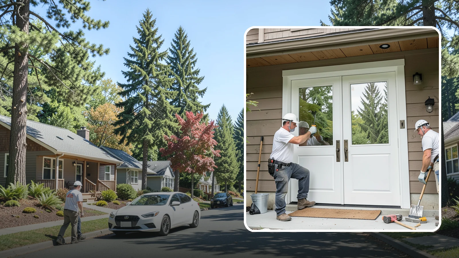 Double Front Door Installation in Orting, Pierce County, WA - Grand double front doors that make a bold entrance and widen your home's welcome.