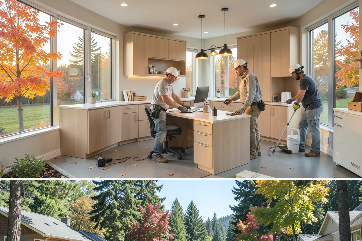 Double Front Door Installation in Orting, Pierce County, WA - Drier late-spring through early-fall days are ideal for opening and sealing a wide front entry.
