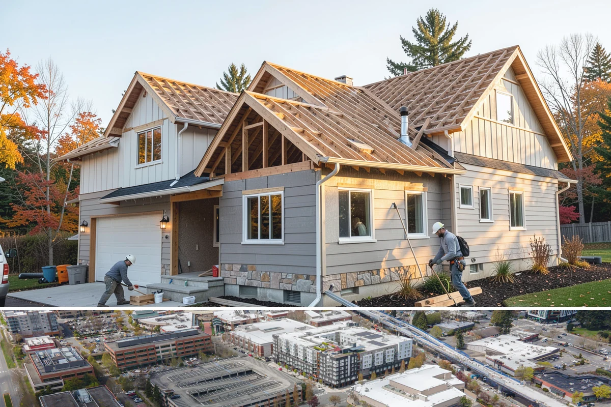 Double Front Door Installation in Redmond, King County, WA - Drier late-spring through early-fall days are ideal for opening and sealing a wide front entry.