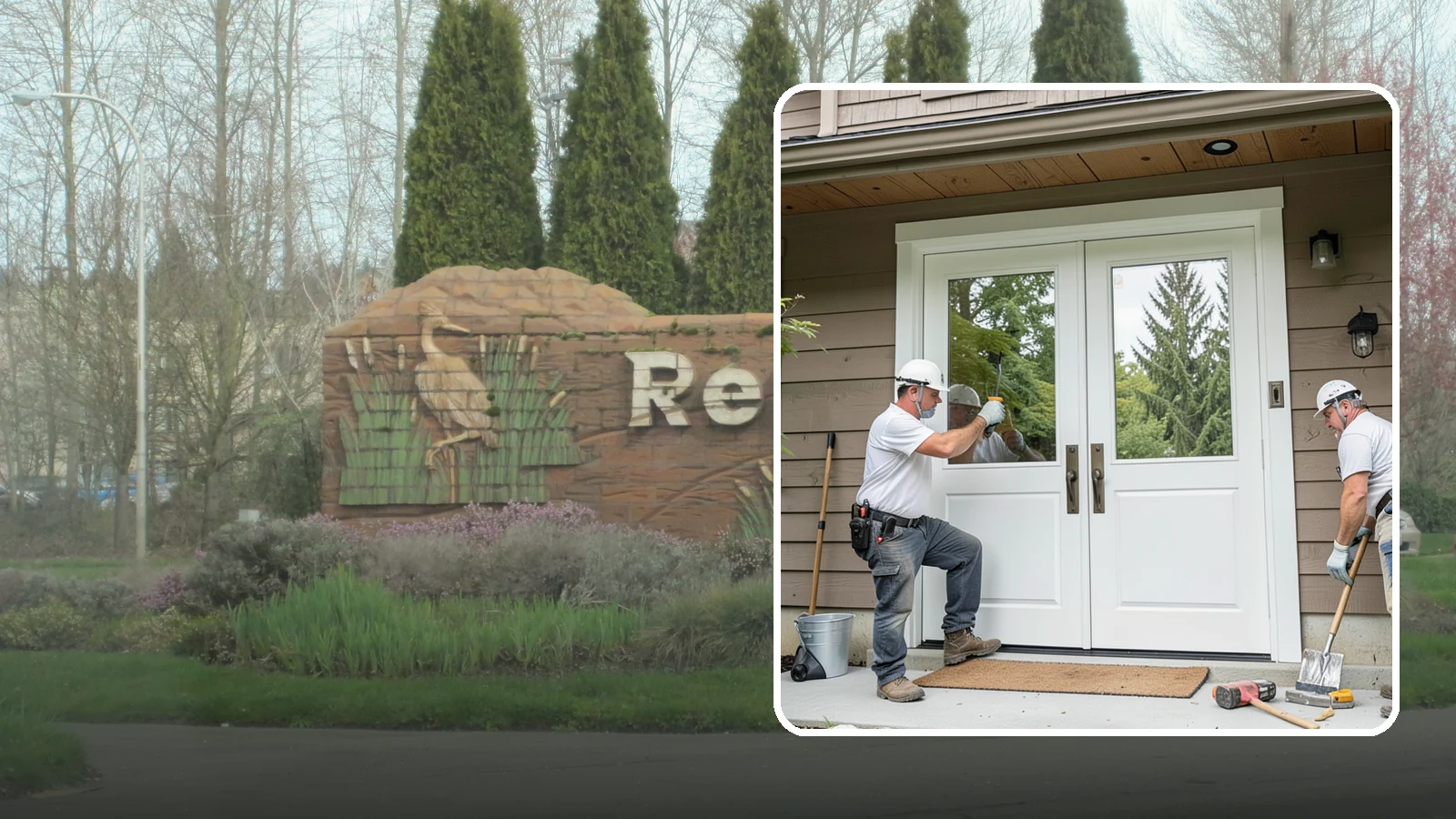 Double Front Door Installation in Renton, King County, WA - Grand double front doors that make a bold entrance and widen your home's welcome.