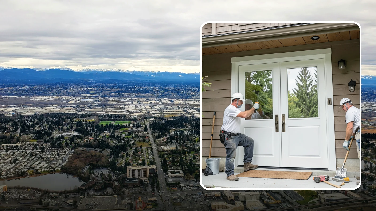 Double Front Door Installation in SeaTac, King County, WA - Grand double front doors that make a bold entrance and widen your home's welcome.