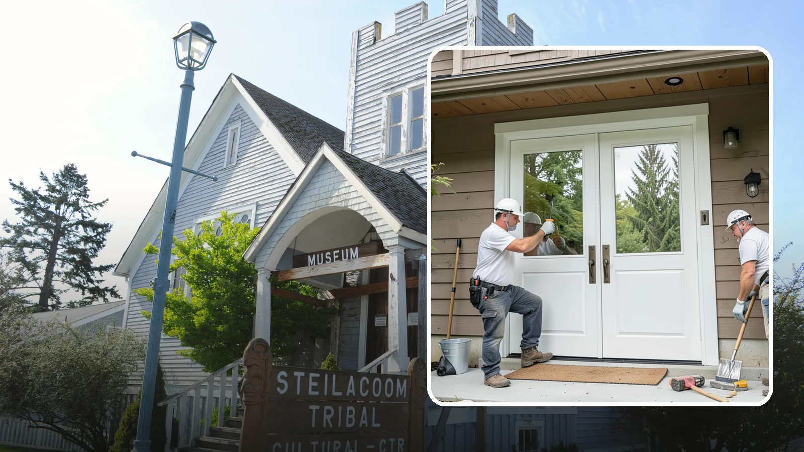 Double Front Door Installation in Steilacoom, Pierce County, WA - Grand double front doors that make a bold entrance and widen your home's welcome.