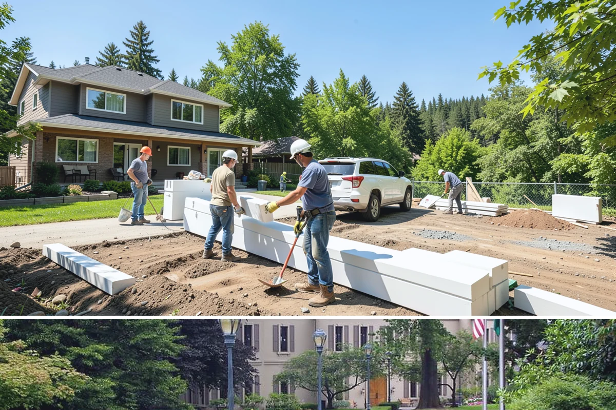 Double Front Door Installation in Woodinville, King County, WA - Drier late-spring through early-fall days are ideal for opening and sealing a wide front entry.