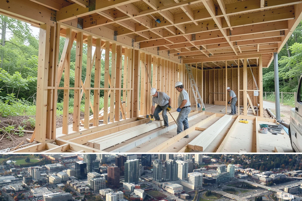 Double Shower Installation in Bellevue, King County, WA - This larger build is best scheduled in the quieter winter months when the bathroom can be out of service a bit longer.