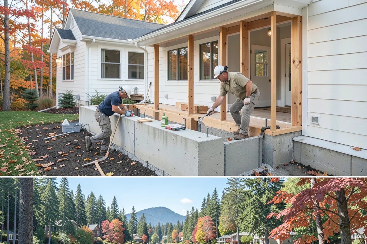 Double Shower Installation in Covington, King County, WA - This larger build is best scheduled in the quieter winter months when the bathroom can be out of service a bit longer.