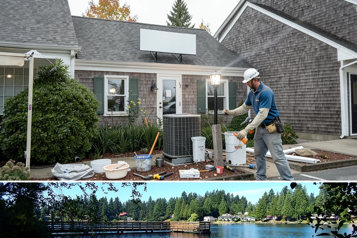 Double Shower Installation in Federal Way, King County, WA - This larger build is best scheduled in the quieter winter months when the bathroom can be out of service a bit longer.