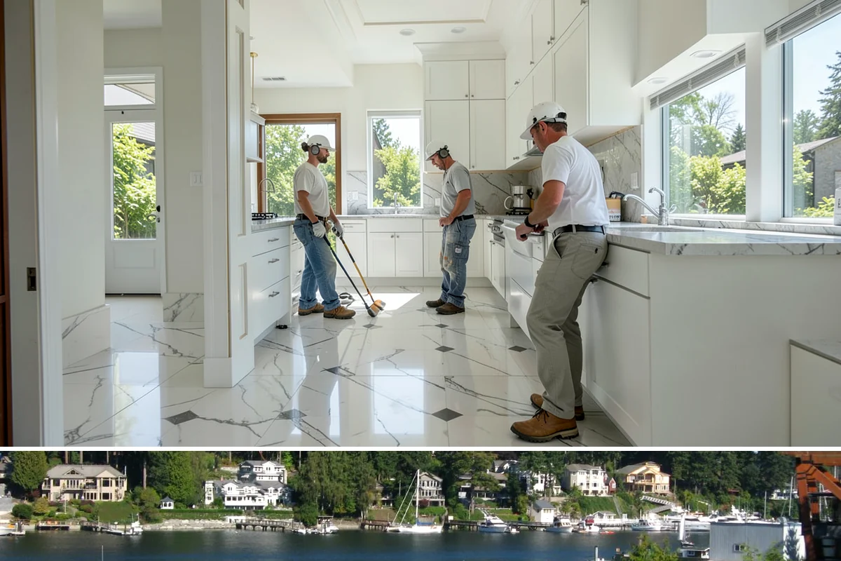 Double Shower Installation in Gig Harbor, Pierce County, WA - This larger build is best scheduled in the quieter winter months when the bathroom can be out of service a bit longer.