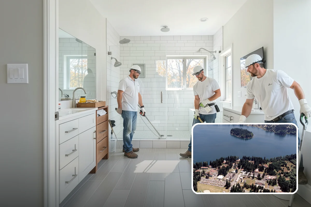 Double Shower Installation in Lakewood, Pierce County, WA - Lets two people shower comfortably