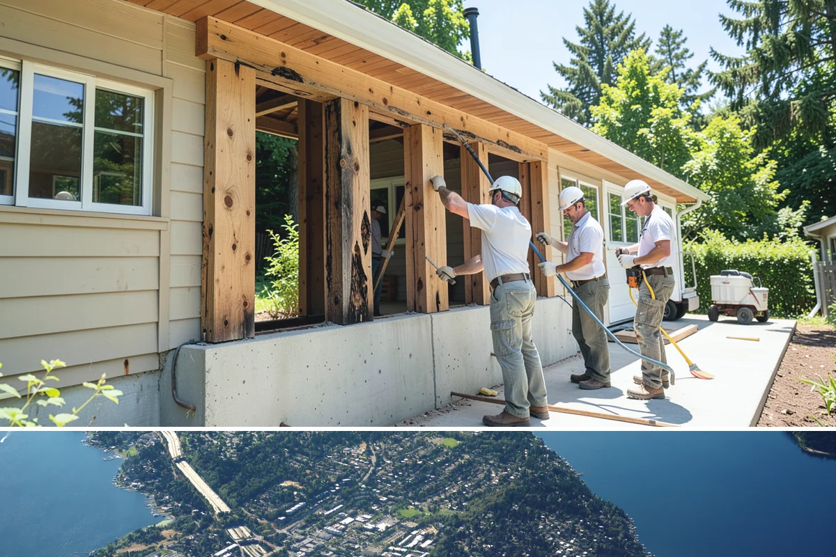 Double Shower Installation in Mercer Island, King County, WA - This larger build is best scheduled in the quieter winter months when the bathroom can be out of service a bit longer.