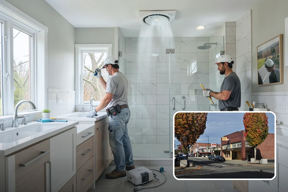 Double Shower Installation in Puyallup, Pierce County, WA - Lets two people shower comfortably