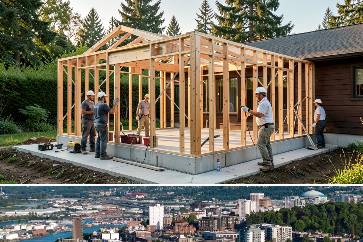 Double Shower Installation in Tacoma, Pierce County, WA - This larger build is best scheduled in the quieter winter months when the bathroom can be out of service a bit longer.