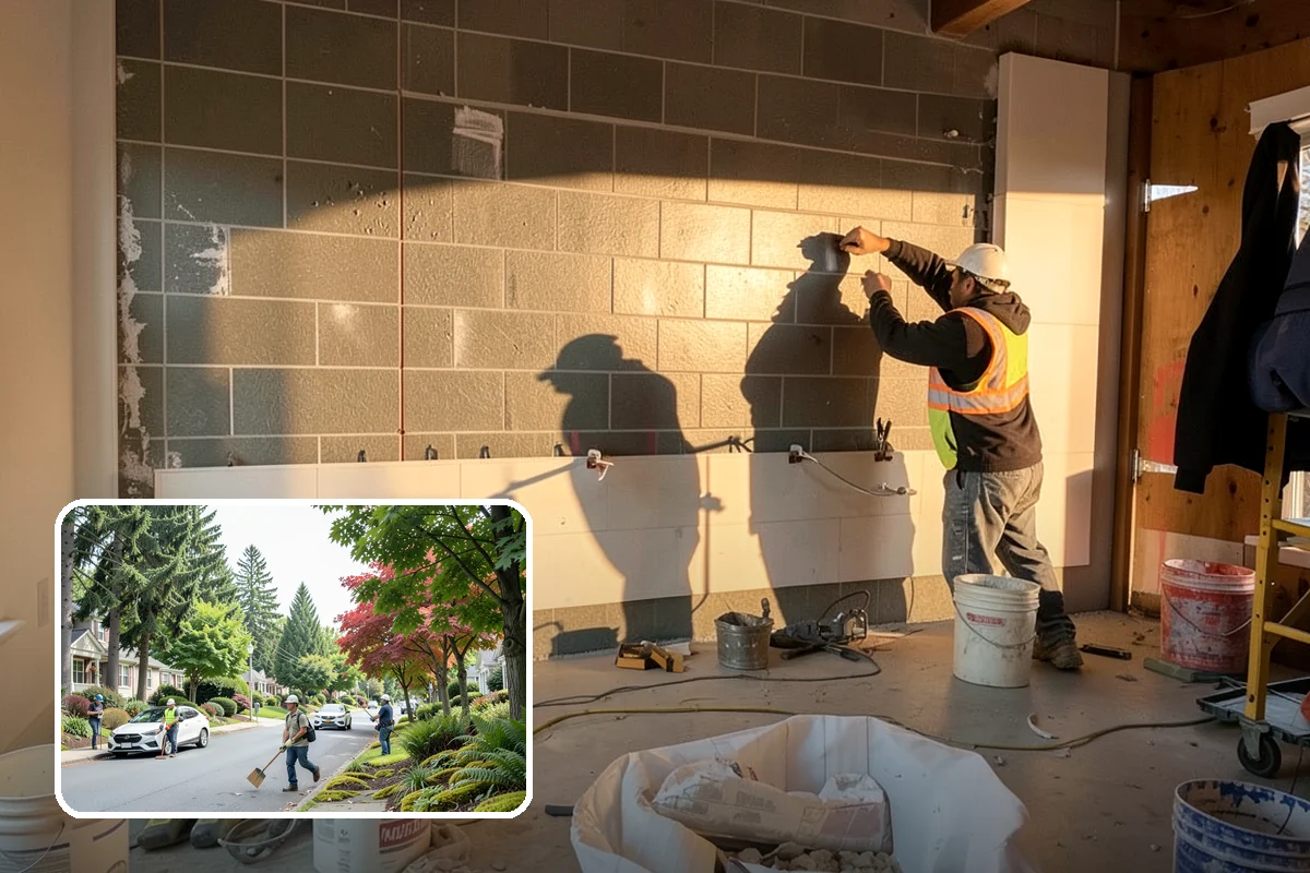 Double-Sided Fireplace Installation in Beaux Arts Village, King County, WA - Shares warmth and flame across two rooms