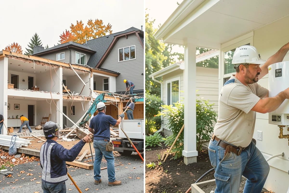 Double-Sided Fireplace Installation in Bellevue, King County, WA - Plan framing and venting for the see-through unit