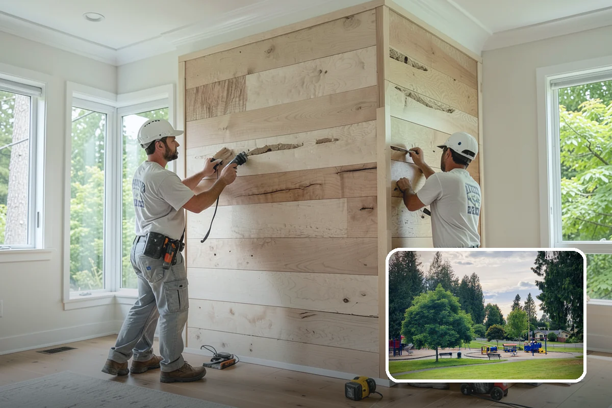 Double-Sided Fireplace Installation in Bonney Lake, Pierce County, WA - Shares warmth and flame across two rooms