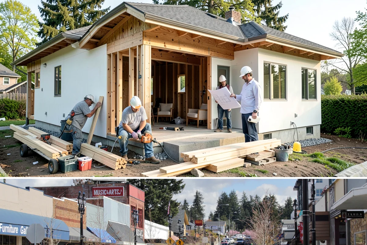 Double-Sided Fireplace Installation in Bothell, King County, WA - Adding a double-sided fireplace before the cool season lets both connected rooms benefit from its warmth all winter.