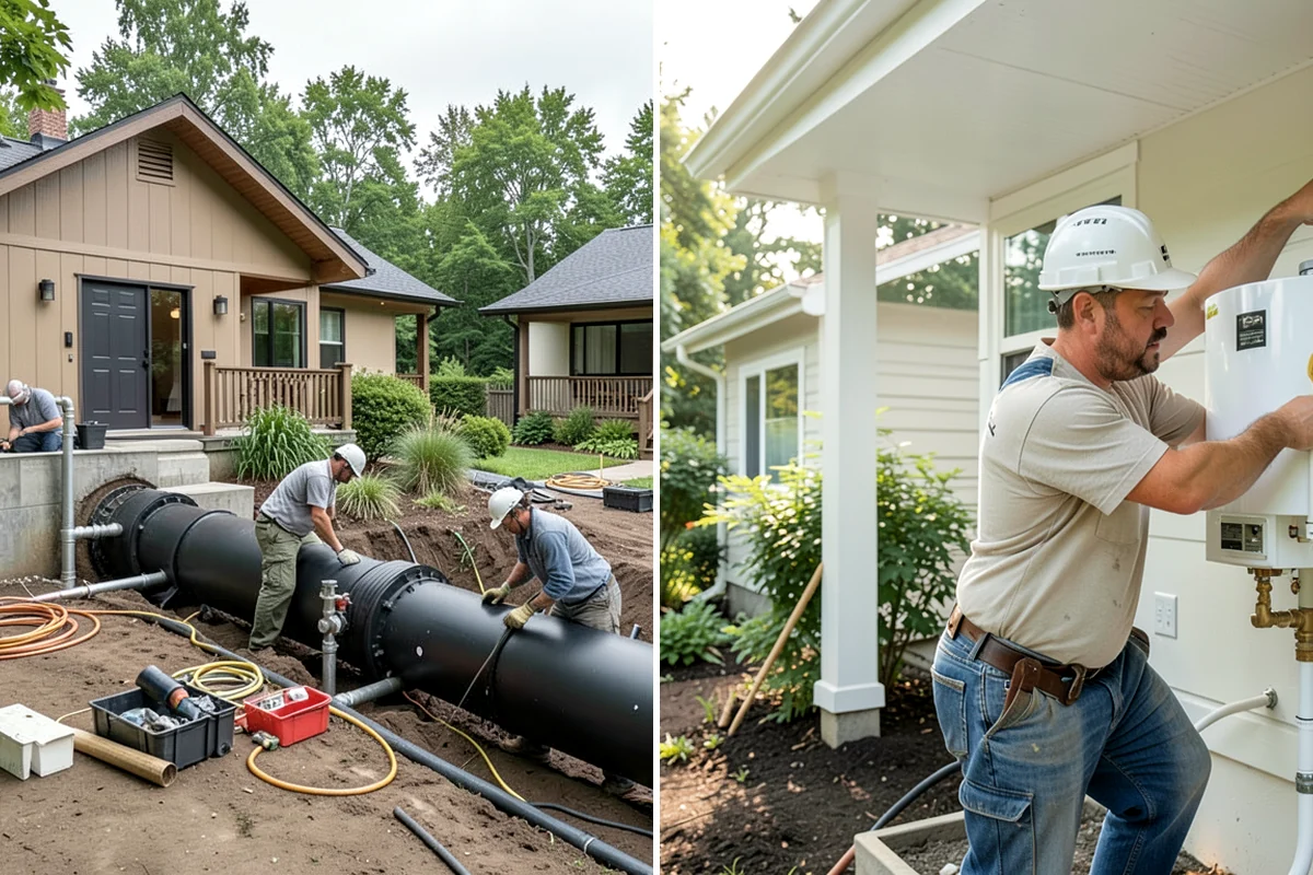 Double-Sided Fireplace Installation in Concrete, Skagit County, WA - Plan framing and venting for the see-through unit