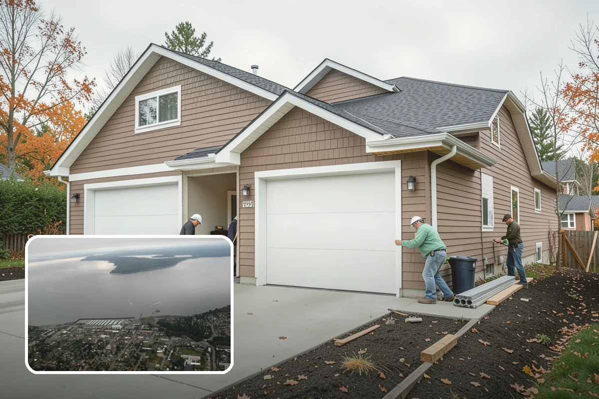 Double-Sided Fireplace Installation in Des Moines, King County, WA - Shares warmth and flame across two rooms