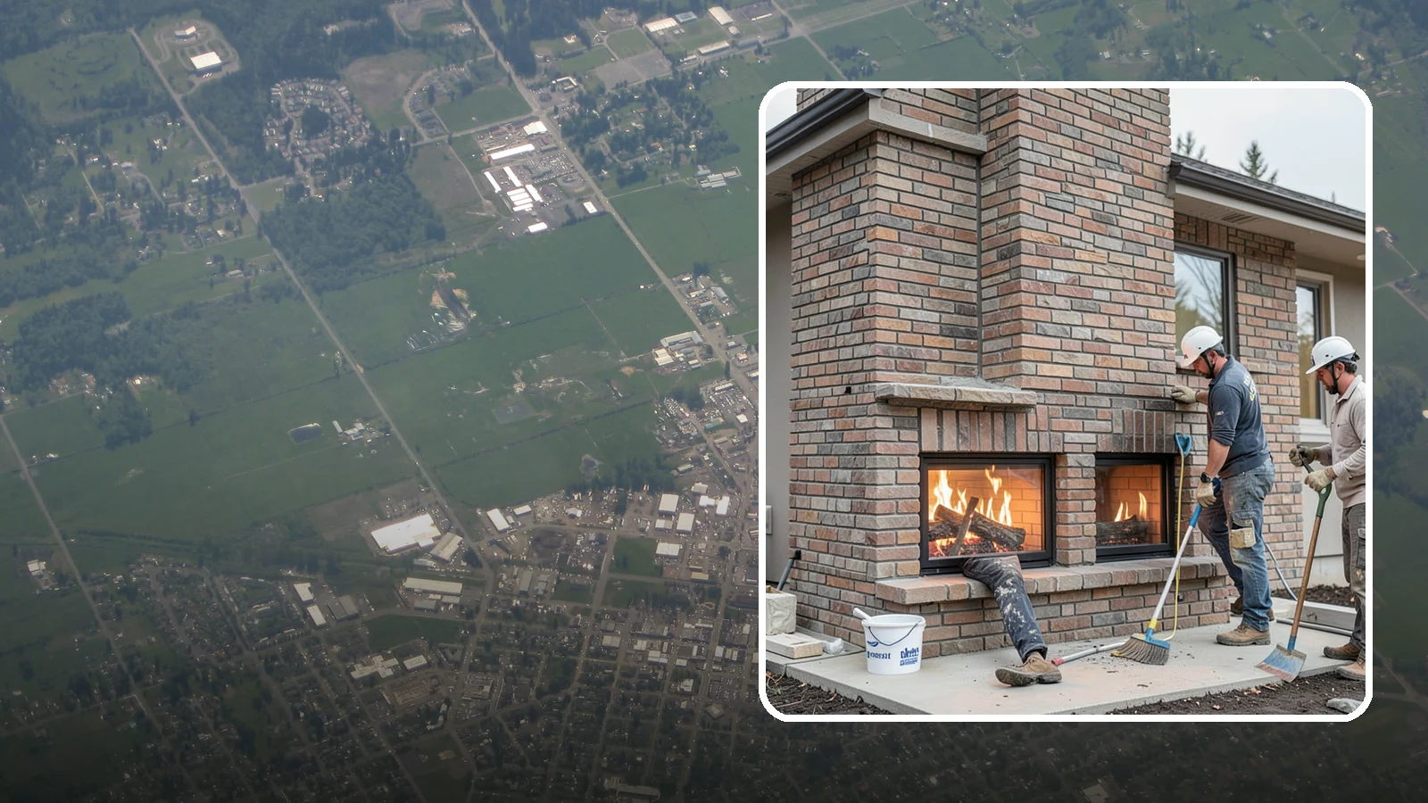 Double-Sided Fireplace Installation in Enumclaw, King County, WA - See-through fireplaces that share warmth and a glowing flame between two rooms.