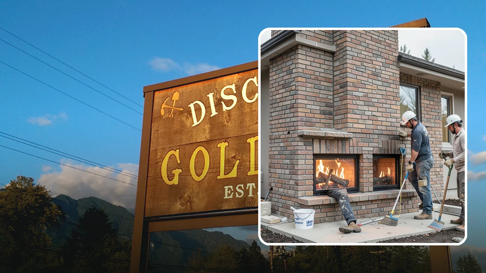 Double-Sided Fireplace Installation in Gold Bar, Snohomish County, WA - See-through fireplaces that share warmth and a glowing flame between two rooms.