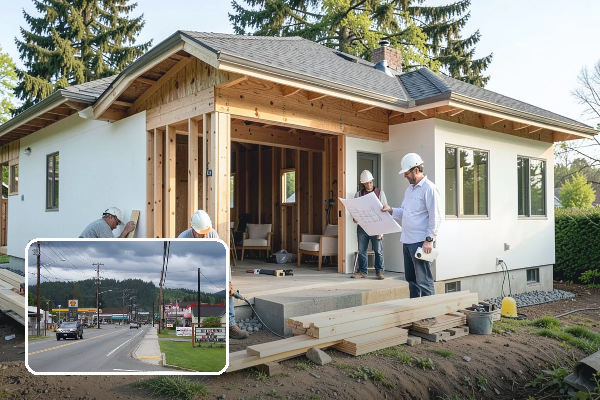Double-Sided Fireplace Installation in Granite Falls, Snohomish County, WA - Shares warmth and flame across two rooms
