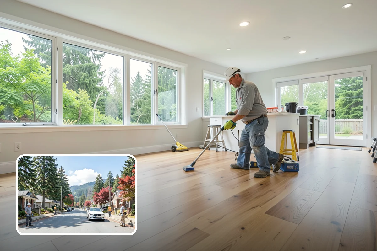 Double-Sided Fireplace Installation in Hunts Point, King County, WA - Shares warmth and flame across two rooms